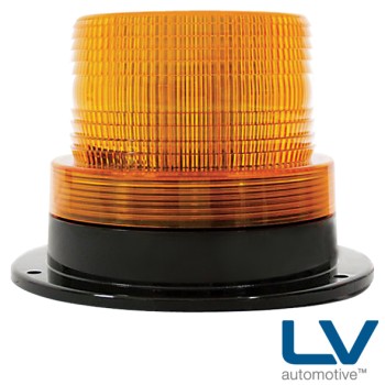 LV Halogen Strobe With Fixed Mount Base - Amber 